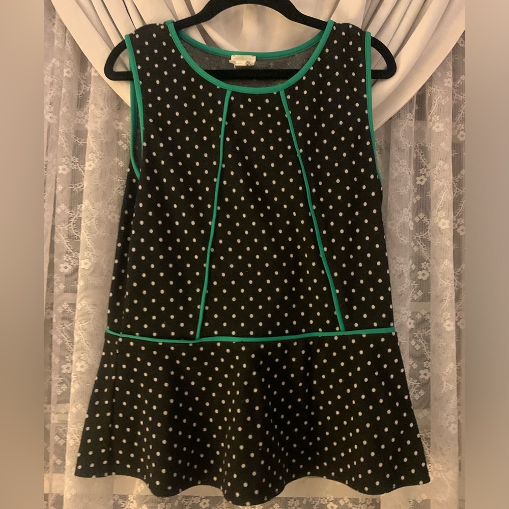 Anthropologie Weston Wear Peplum Polka Dot Top - Picture 1 of 8